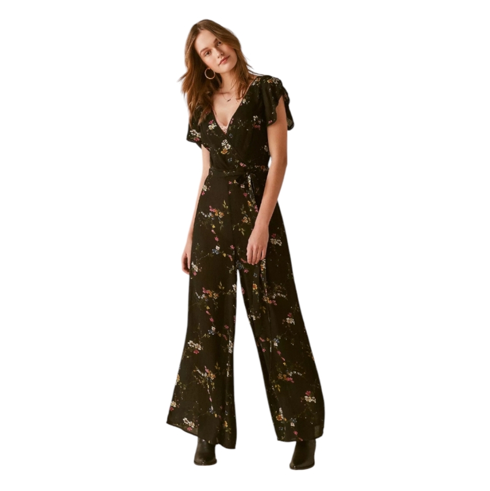 Urban Outfitters Floral Black‎ Jumpsuit size 0/XS